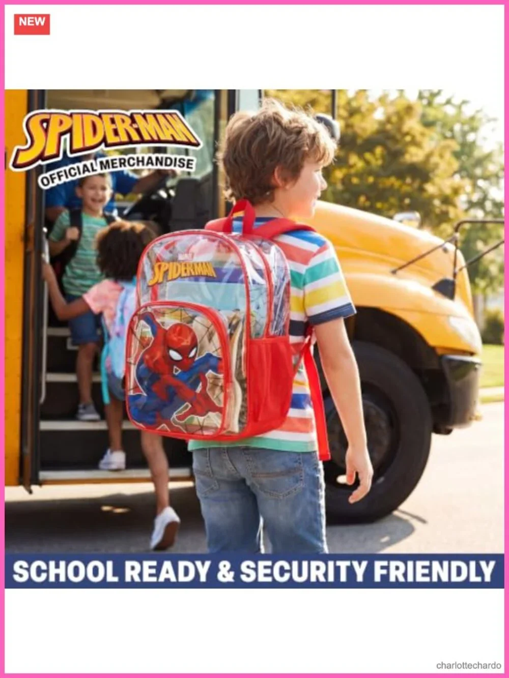 Clear Backpack for Stadium Events, Transparent School Bookbag with Padded Straps